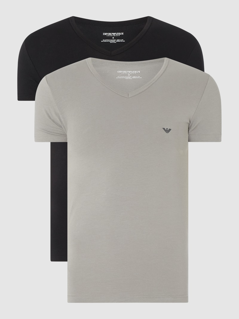 T-Shirt aus Baumwolle im 2er-Pack in schwarz