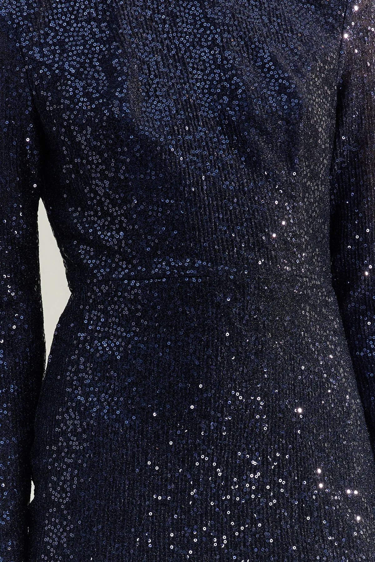 Trendyol Collection  Marineblaues, figurbetontes, elegantes Abendkleid mit Pailletten TPRAW24EL00234