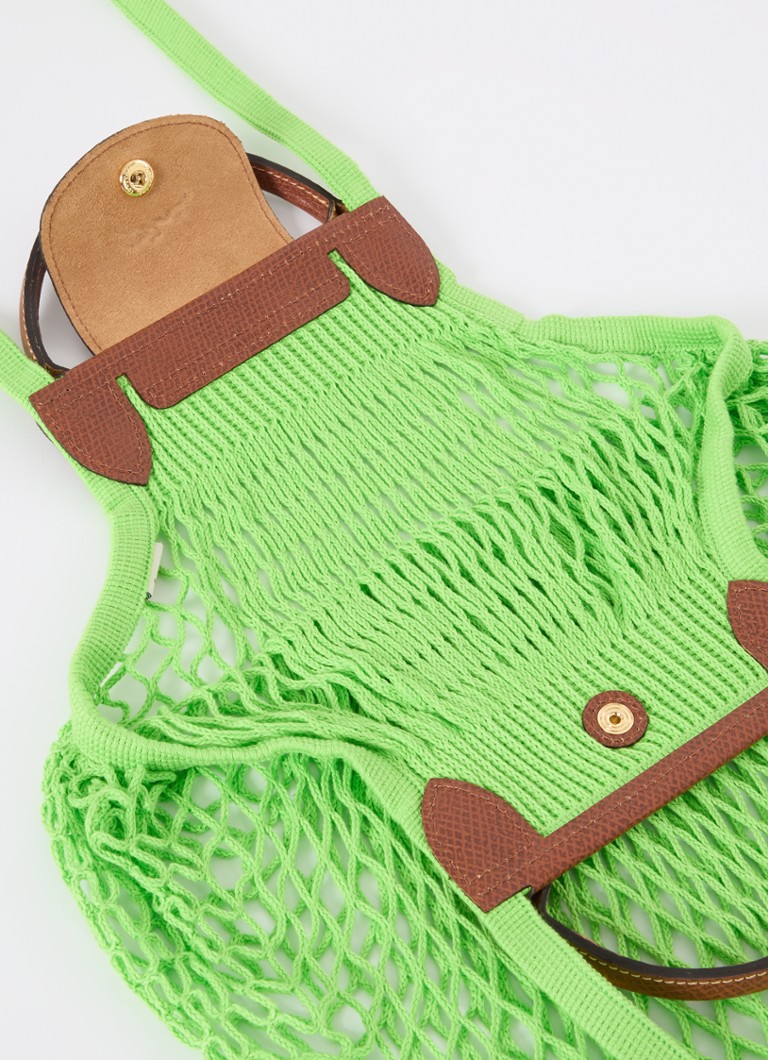 Geantă de umăr Longchamp Le Pliage Filet L cu detalii din piele