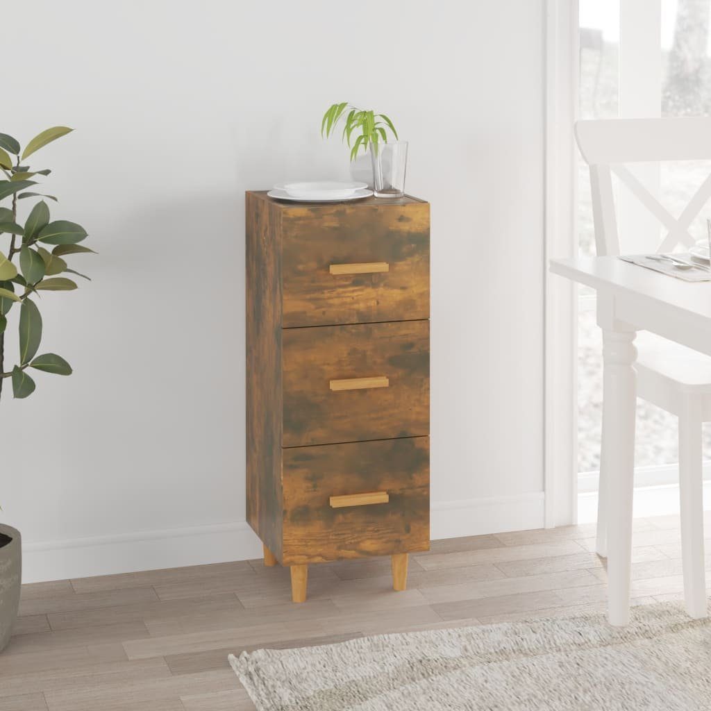vidaXL Sideboard Sideboard Räuchereiche 34,5x34x90 cm Holzwerkstoff (1 St)