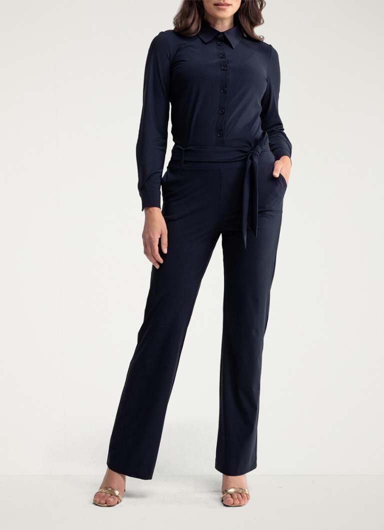 Studio Anneloes Angel straight fit jumpsuit with tie belt
