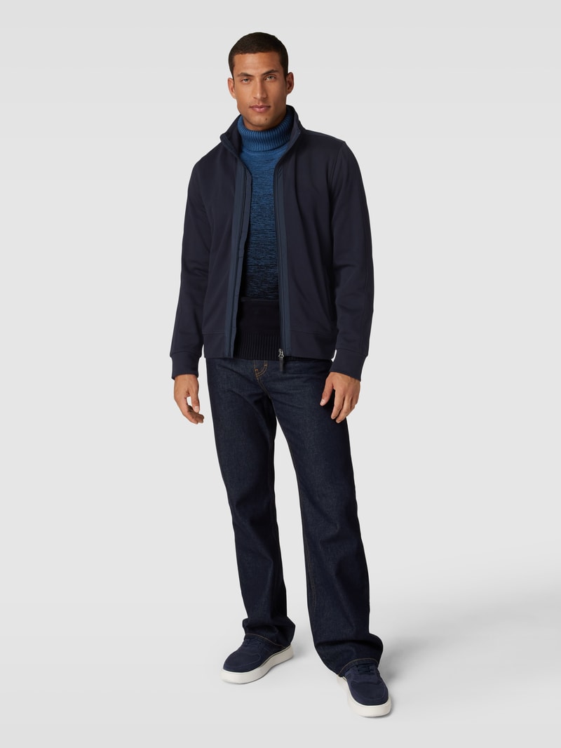 Sweatjacke mit Zweiwege-Reißverschluss in marineblau
