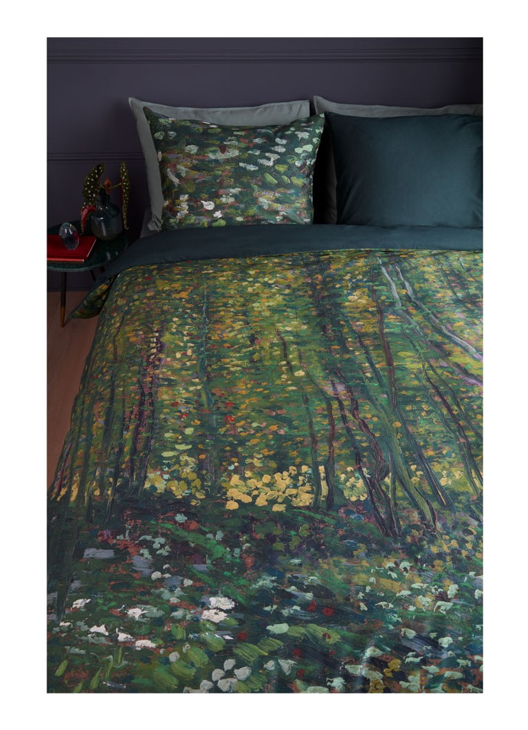 Set de lenjerie de pat din satin cu imprimeu cu un copac de la Muzeul Van Gogh – față de pernă inclusă