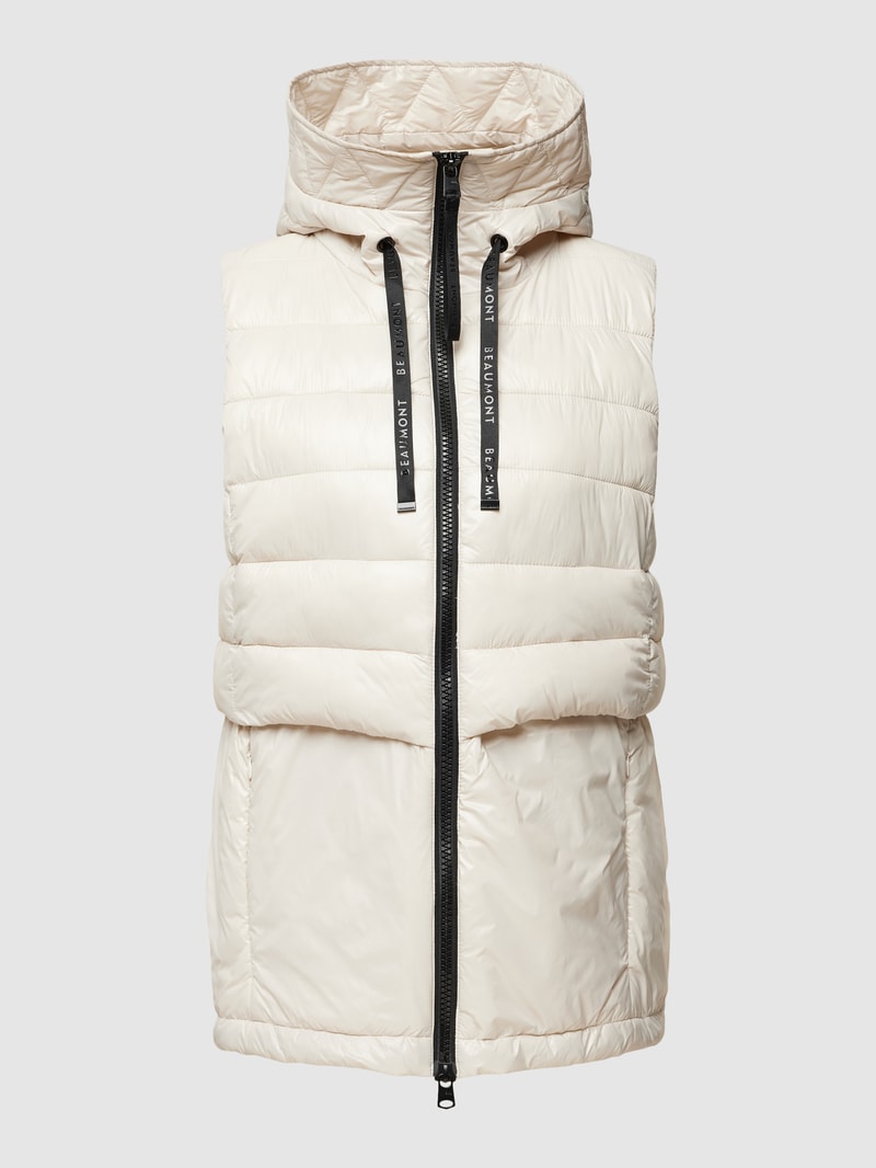 Steppweste mit Kapuze in offwhite