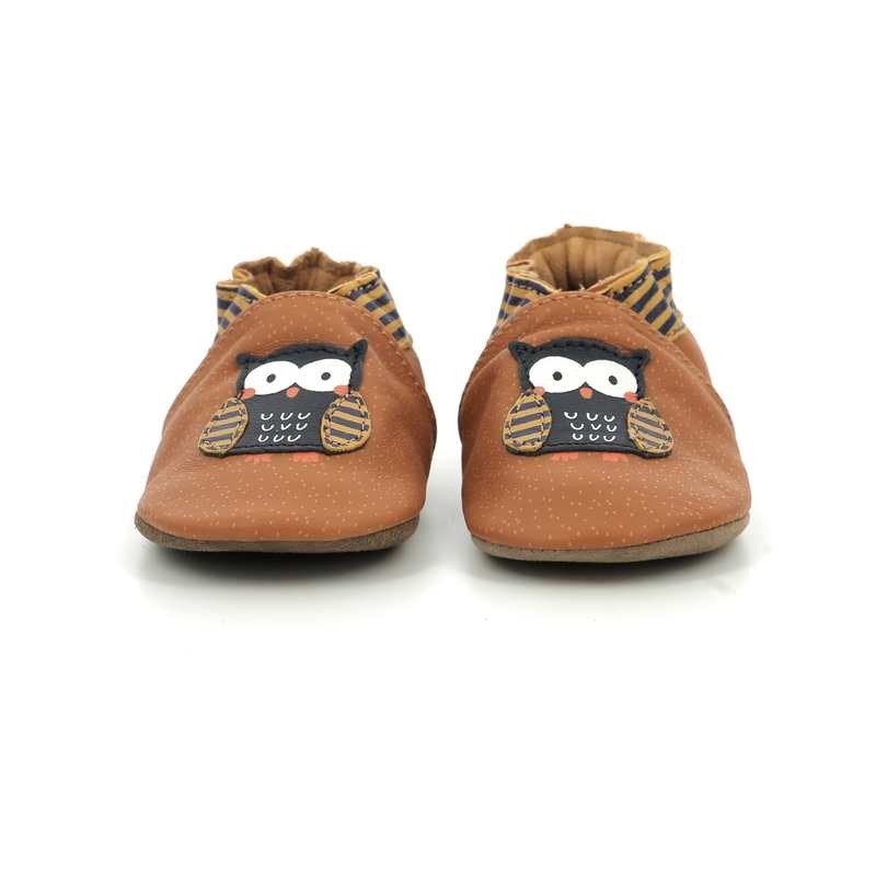 Chaussons cuir tannage vegetal Hibou Choux