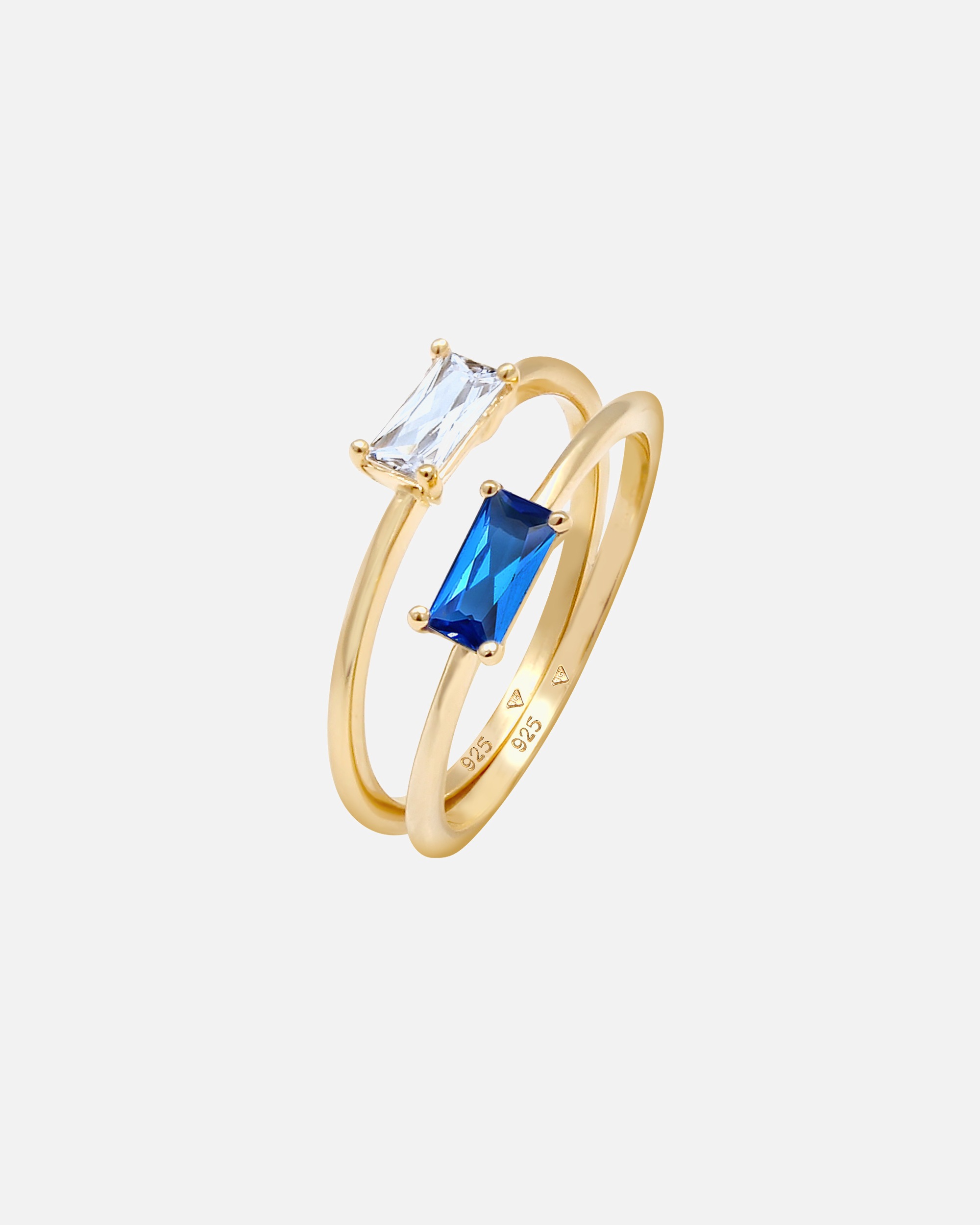 Elli PREMIUM set cirkonij sintetički safir 925 pozlaćen