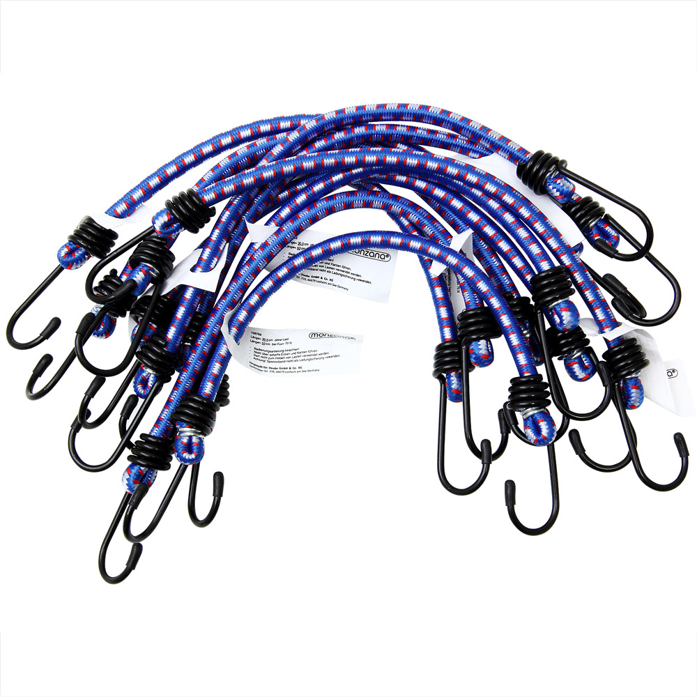 DEUBA Spanngummi Expander 10er Set 30,5cm x 0,8cm blau / weiß / rot