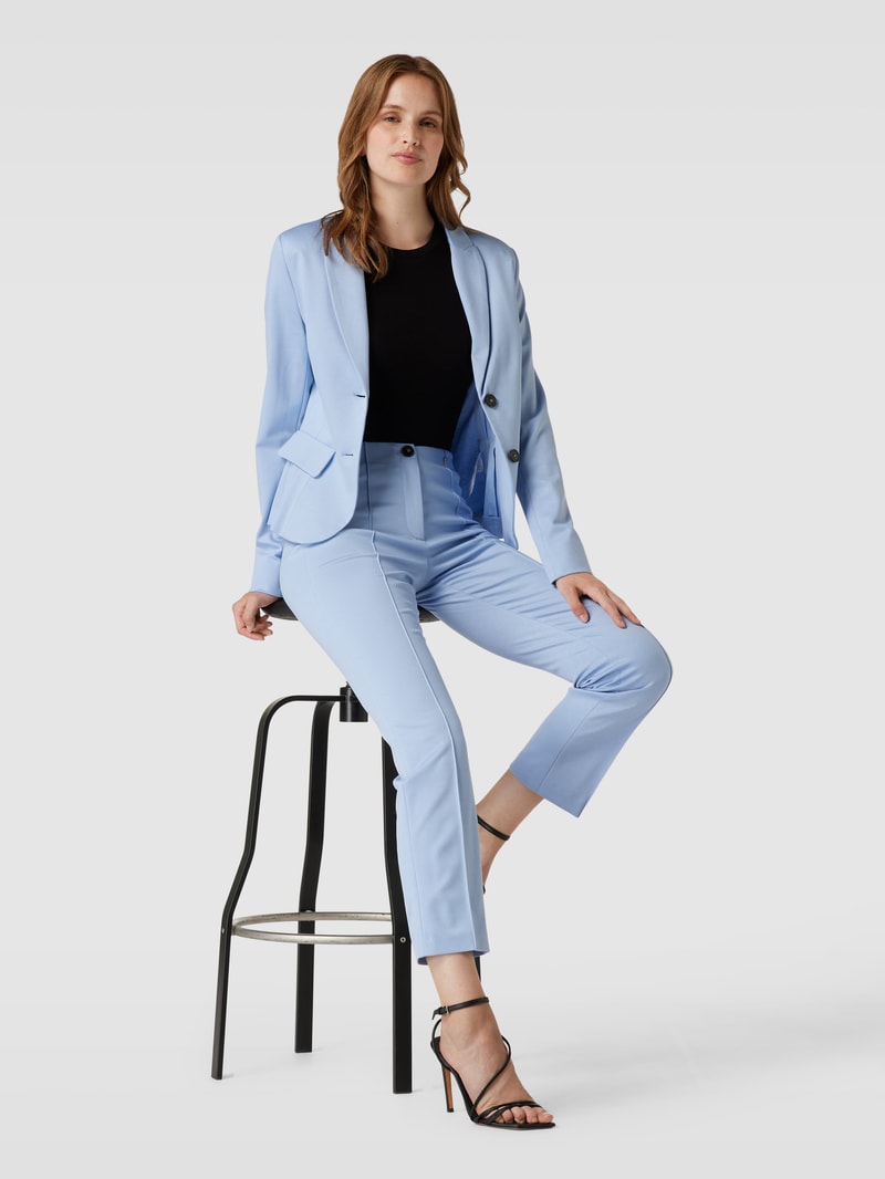 Blazer aus Viskose-Mix mit Stretch-Anteil mit Pattentaschen in himmelblau