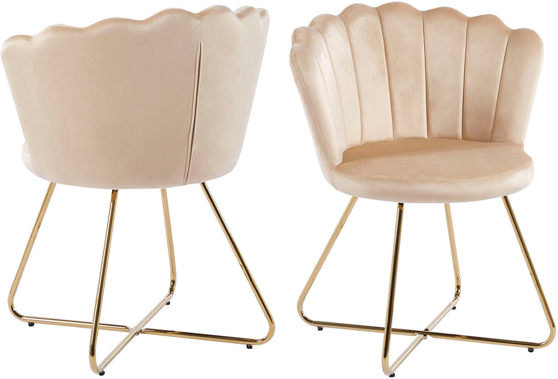 SalesFever Polsterstuhl (Set, 2 St), Muschel-Design
