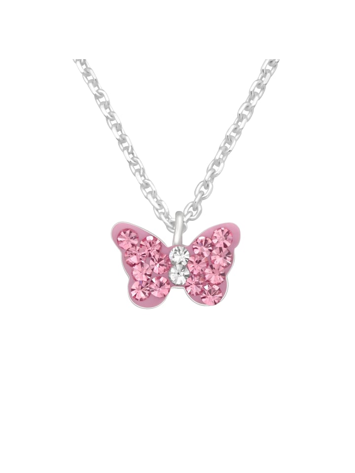 Alexander York Kette mit Anhänger SCHMETTERLING pink in 925 Sterling Silber, 2-tlg. günstig kaufen onesize