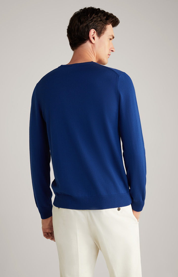 Merinowoll-Pullover Damien in Blau
