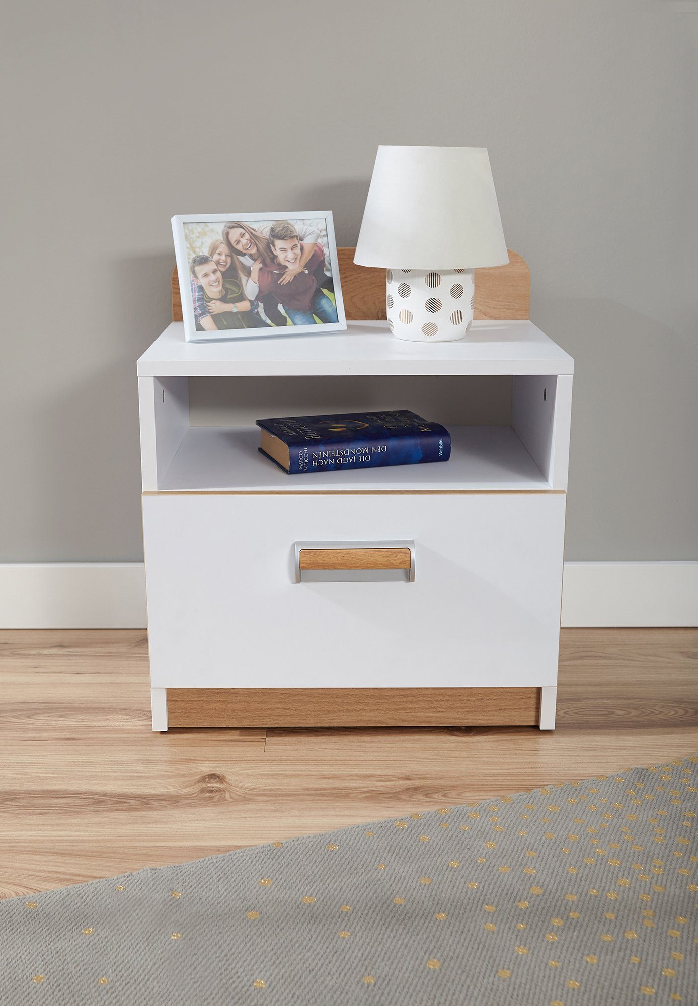 Ticaa Jugendzimmer-Set Lori, (Set, 6-St., Bett, Schrank, Schreibtisch, Standregal, Wandregal, Nachttisch), Bett + Schrank + Schreibtisch + Standregal + Wandregal + Nachttisch