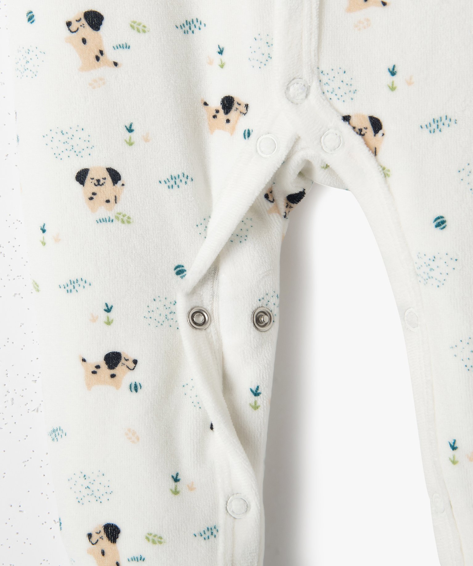 Pyjama dors-bien en velours imprimé avec ouverture devant b... multicolore | GEMO