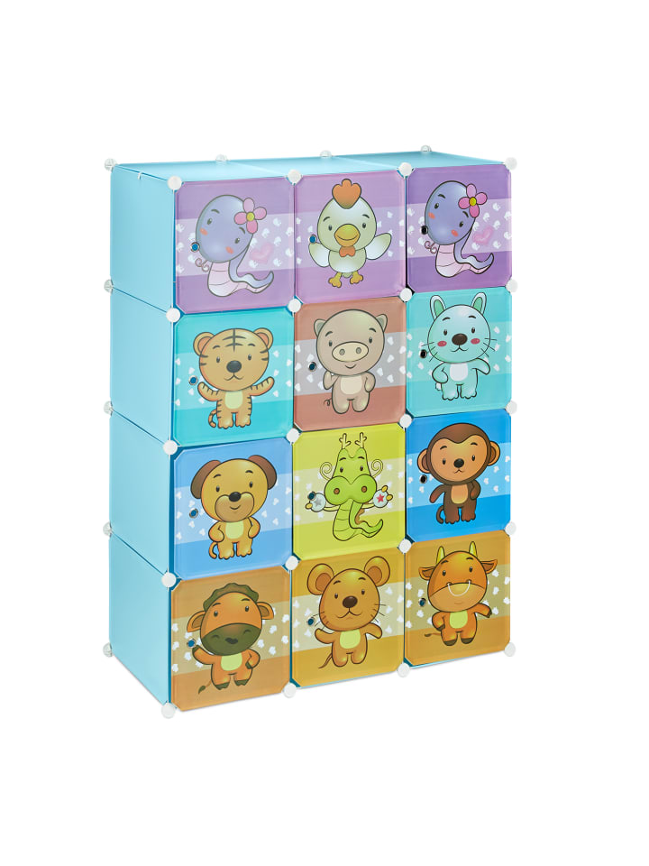 relaxdays Steckregal Kinderzimmer in Blau - (B)110,5 x (H)145 x (T)46,5 cm günstig kaufen onesize