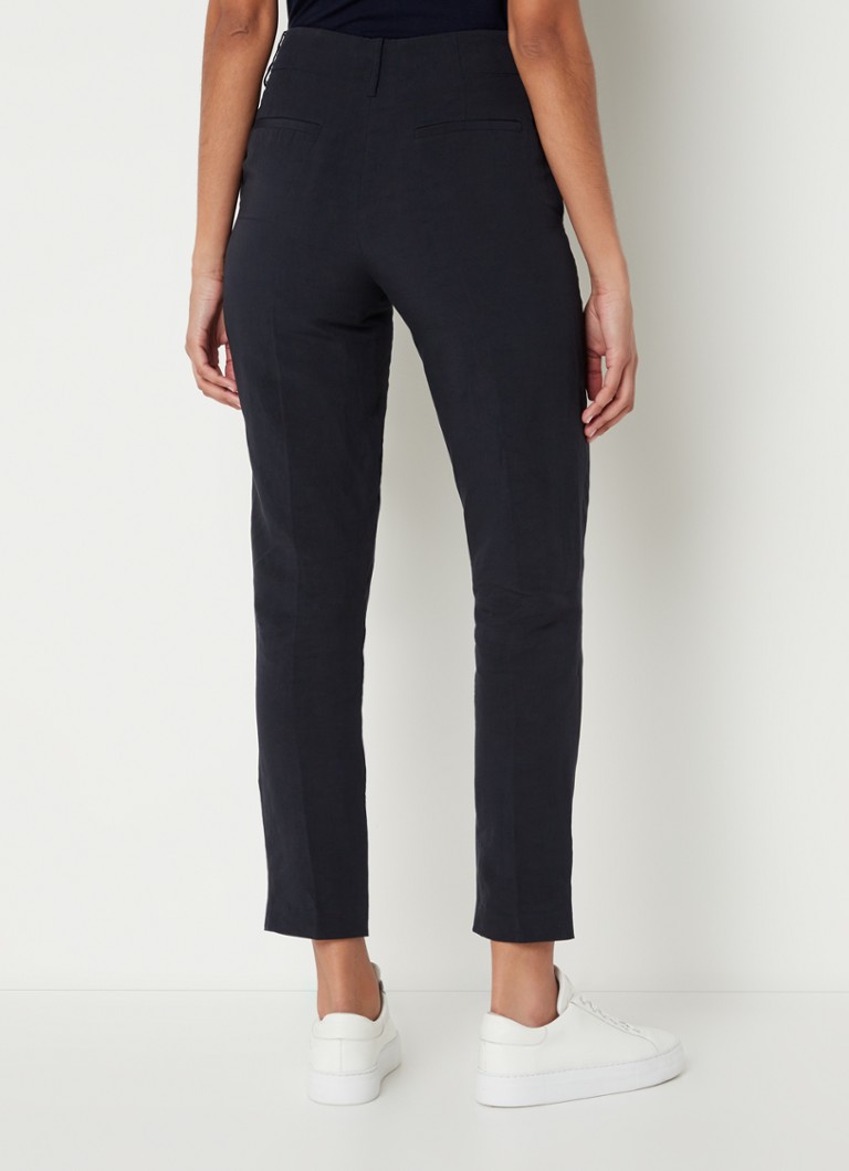 Calça cropped de cintura alta e corte reto Elinna da Gerard Darel em mistura de linho.