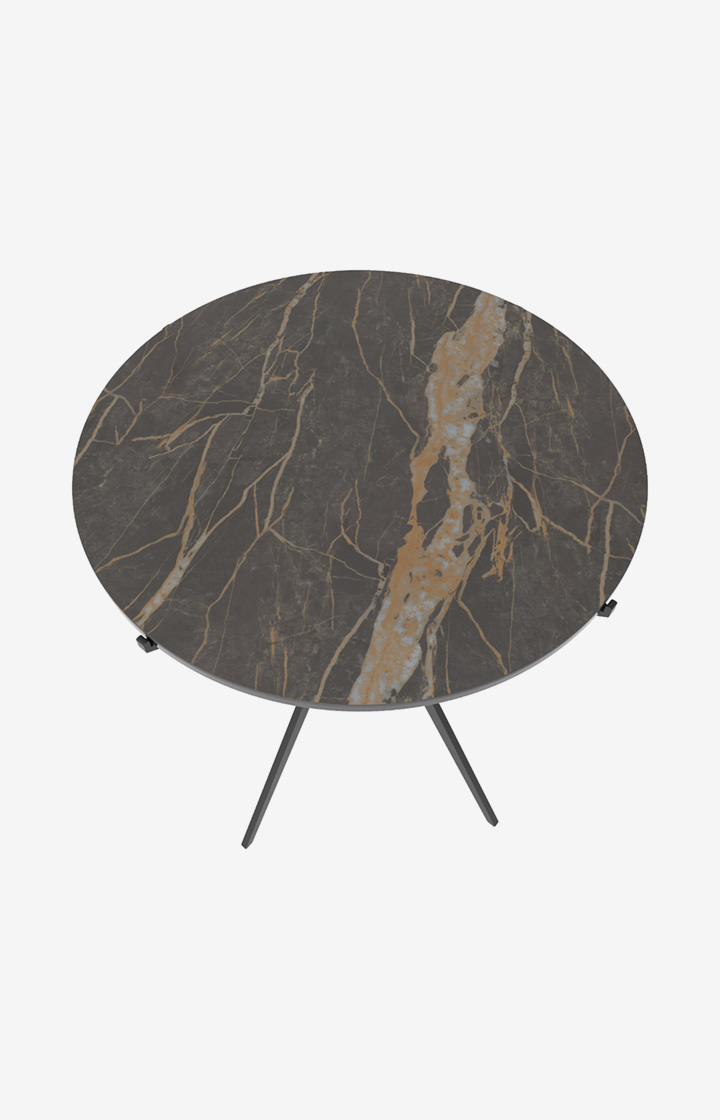 Beistelltisch JOOP! CURVES mit Marmorkeramikplatte, 45 x 52 cm in Schwarz