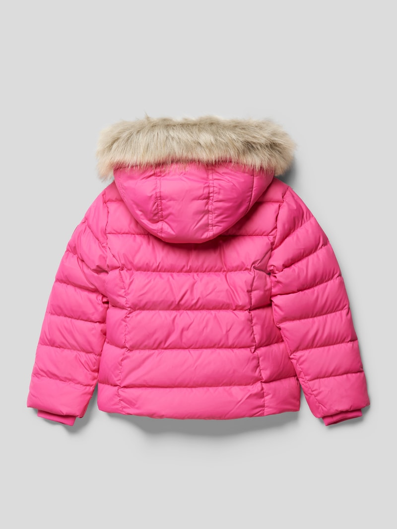Steppjacke mit Label-Stitching in pink