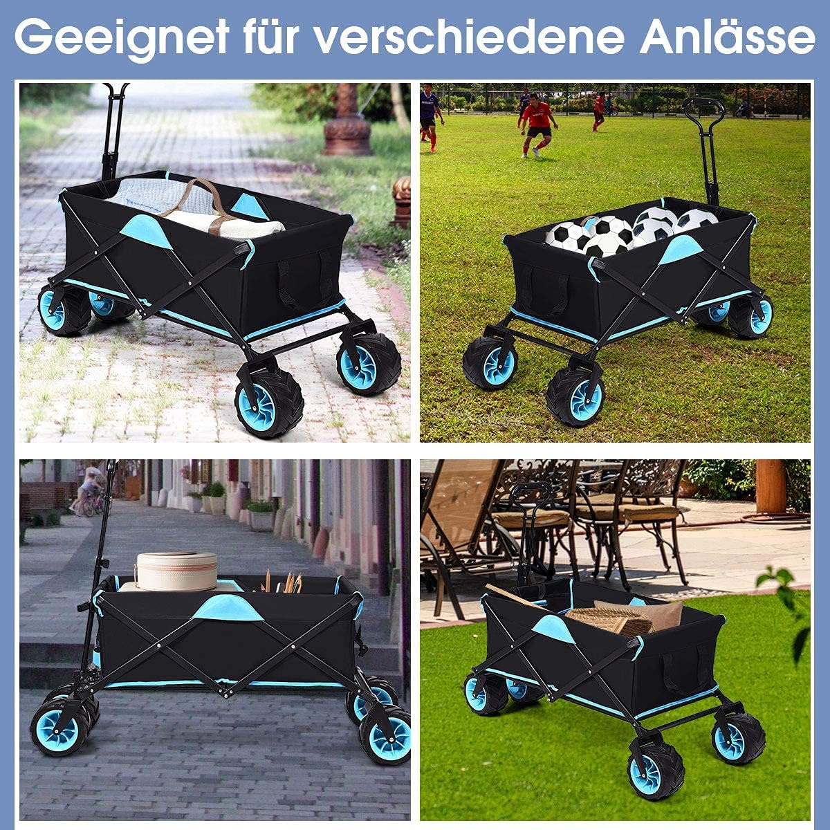 Costway Bollerwagen faltbar mit Dach bis 50 kg belastbar