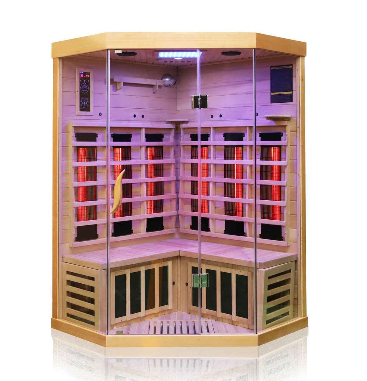 Dewello Infrarotkabine Infrarotsauna BRANDON 120cm x 120cm x 190cm Vollspektrumstrahler