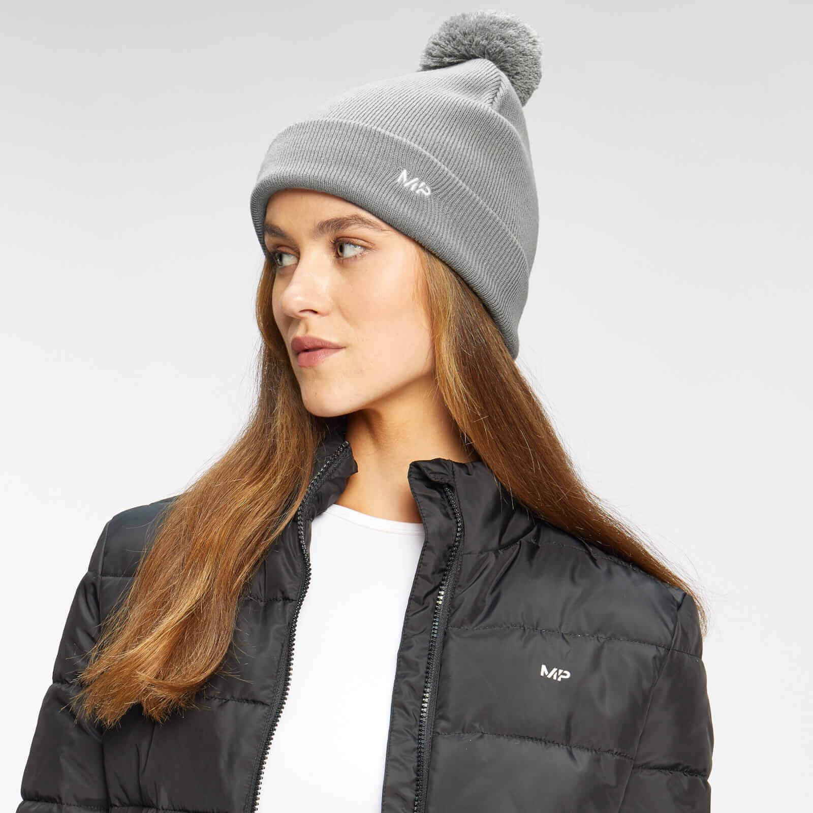 Bonnet à pompon MP – Orage/Blanc