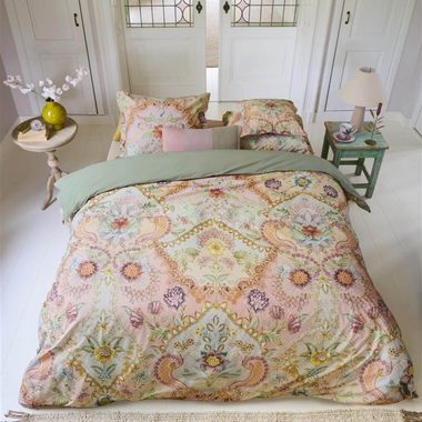 Bettwäsche Saluti Grandi Pastell, PiP Studio, Perkal, 3 teilig, Blüten, florale Elemente, Gestreift