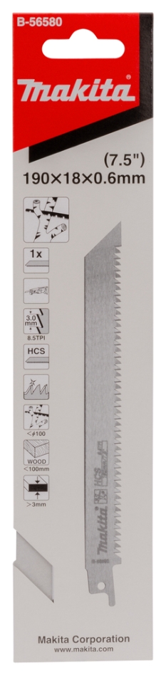 Makita Accessories B-56580 Λάμα Σπαθόπανου 170 mm Φρέσκο Ξύλο Ανά 1 τεμάχιο