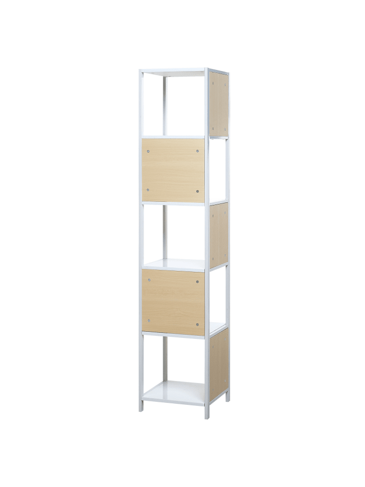 Beliani Bücherregal BOGOTA in Heller Holzfarbton/Weiß - (W) 35 x (H) 165 x (L) 35 cm günstig kaufen onesize