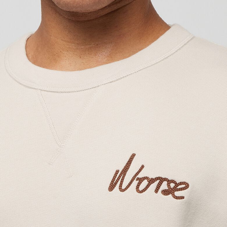 Norse Projects Arne Relaxed Organic Chain Stitch Logo Sweatshirt marble wht