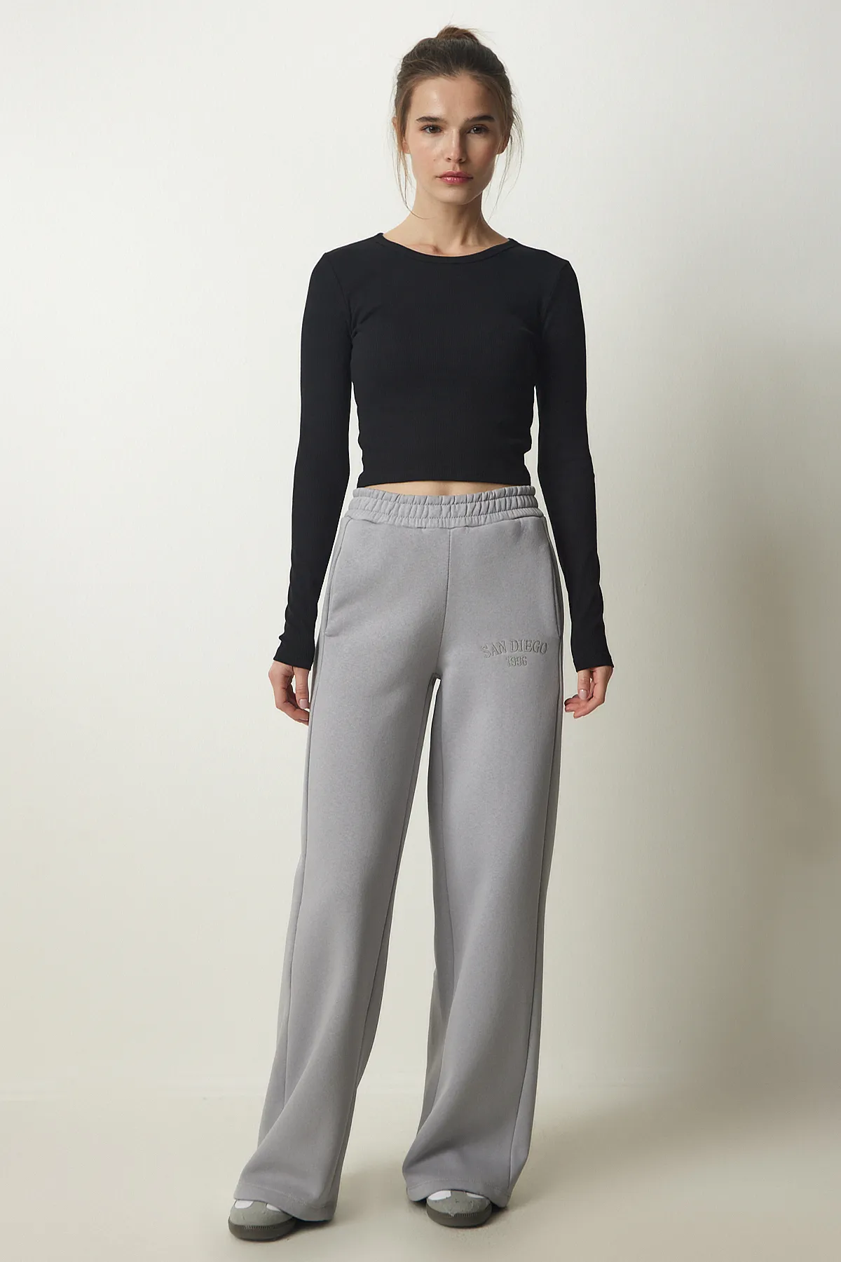 Happiness İstanbul  Jogginghose - Grau - Wide Leg