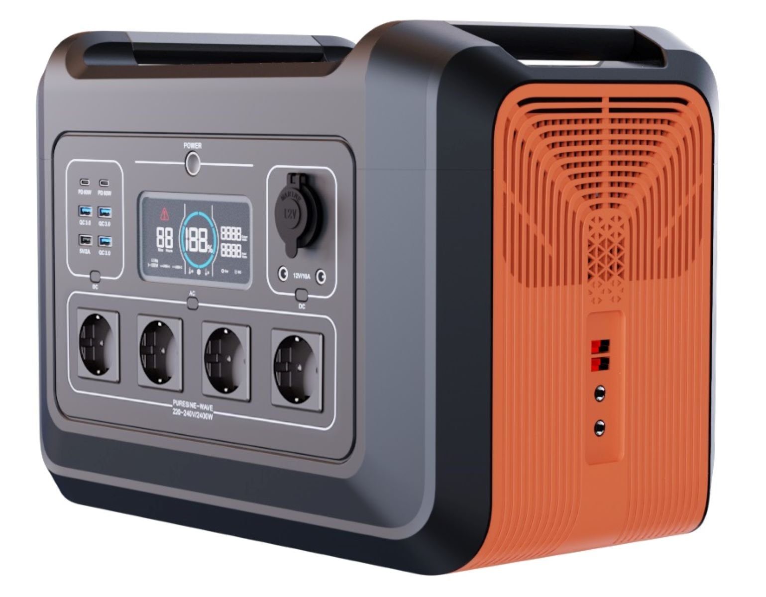 Hyrican UPP-2400 Kit 2400Watt, 2232 Wh, LiFePO4, tragbarer Akku/Batterie Powerstation 697500 mAh, mobiles Ladezentrum für Not-& Stromversorgung