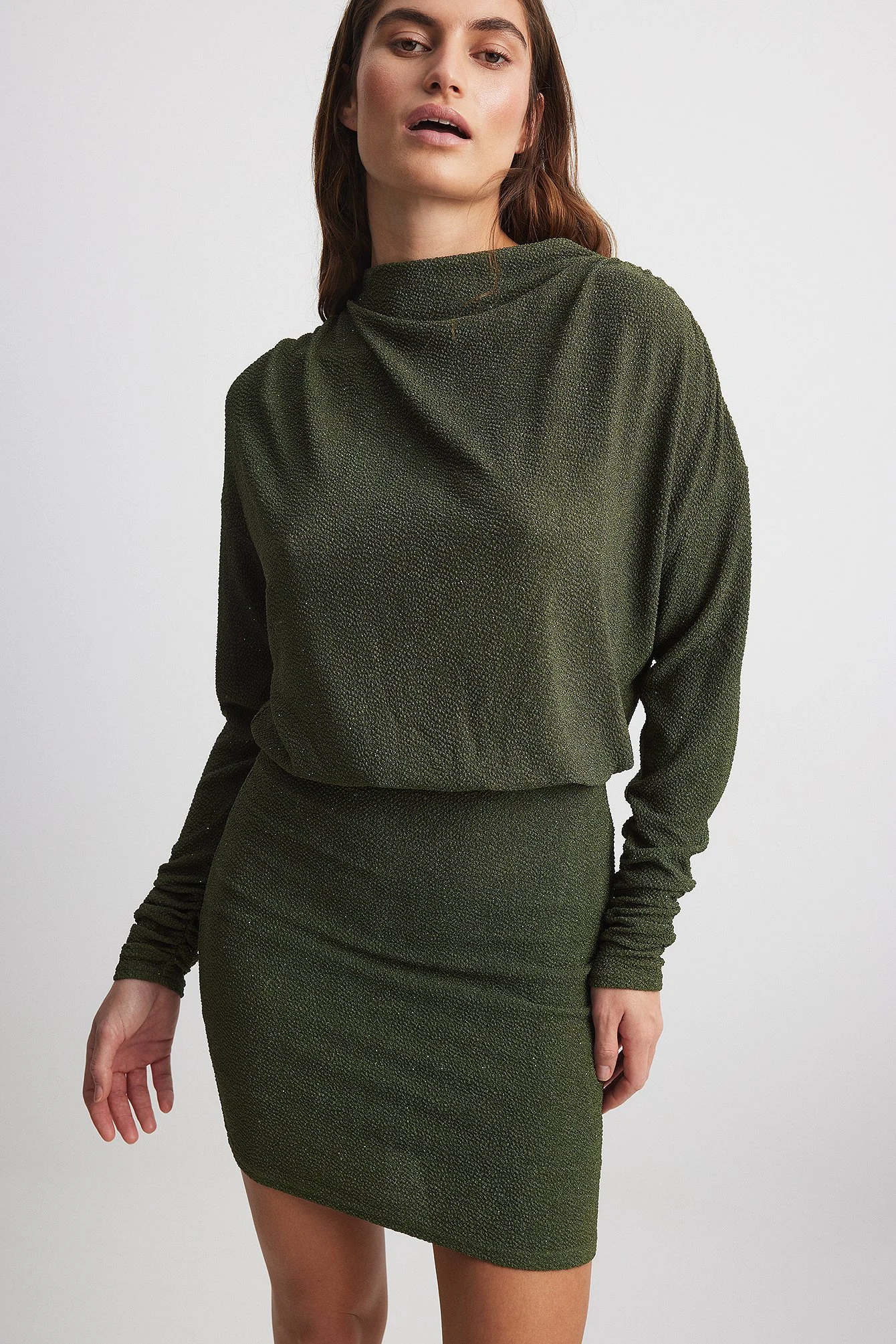 Strukturiertes Minikleid mit Glitzer
