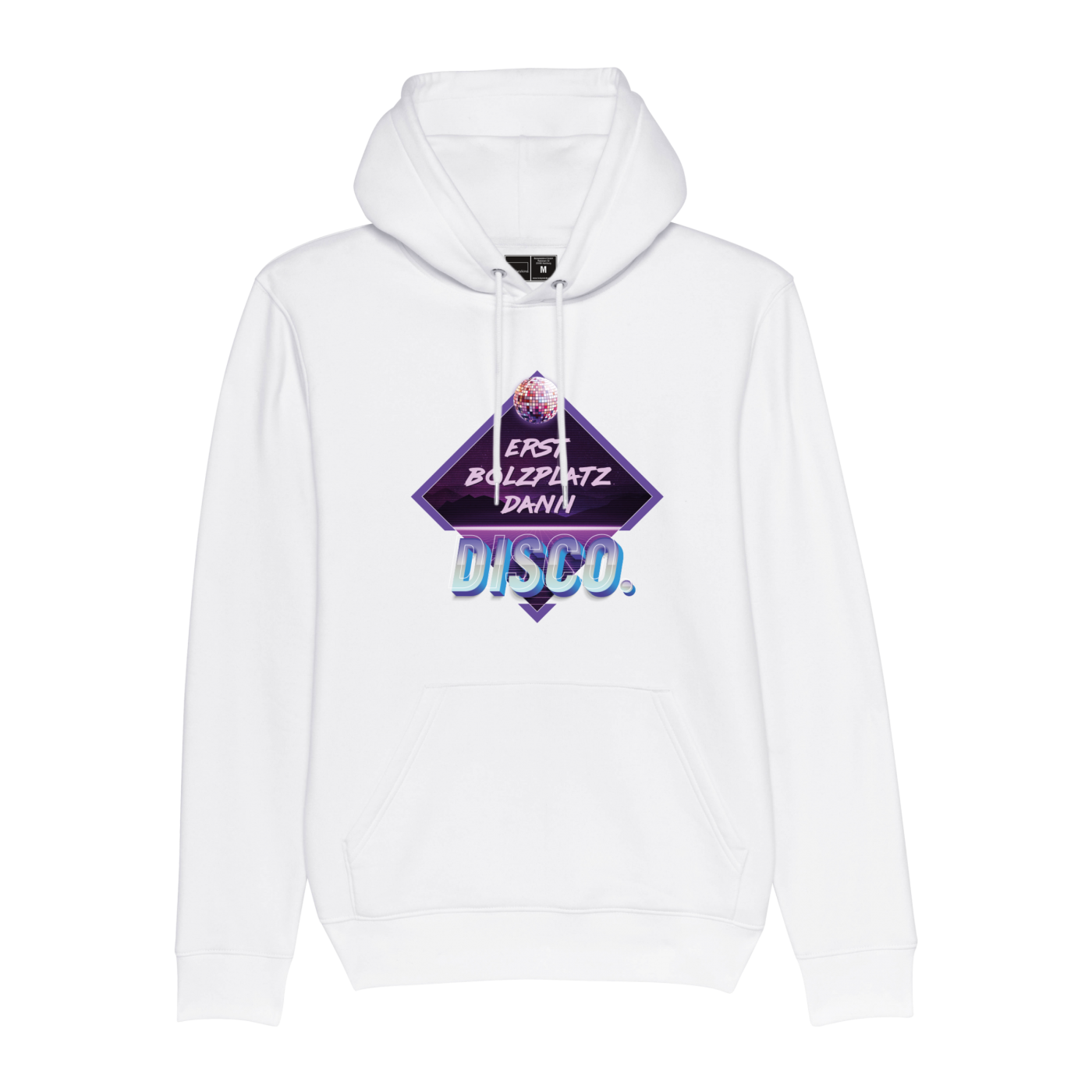 Bolzplatzkind "80er Jahre" Disco Hoody Weiss