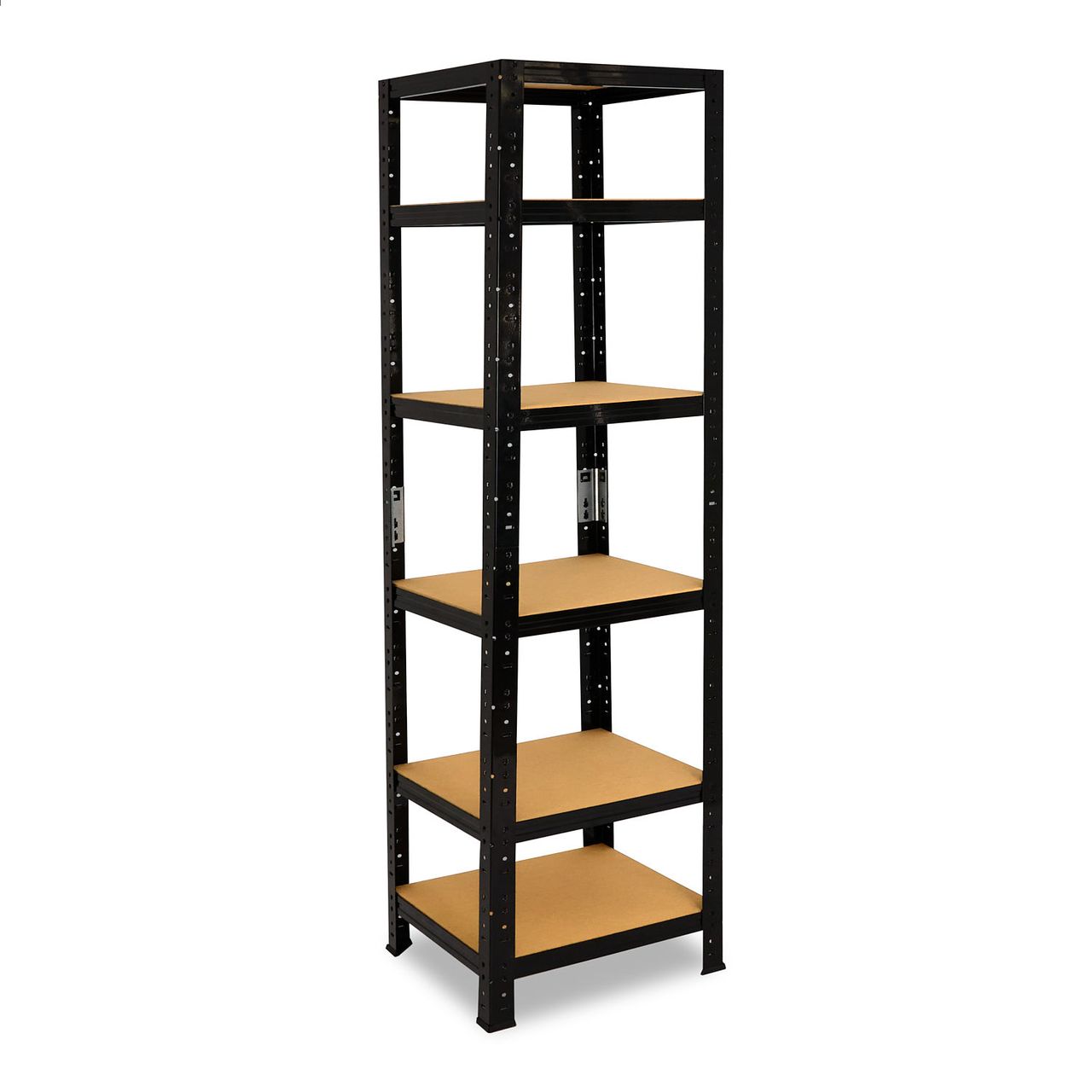 Shelfplaza BLACK 200x50x50cm Schwerlastregal in schwarz mit 6 Böden