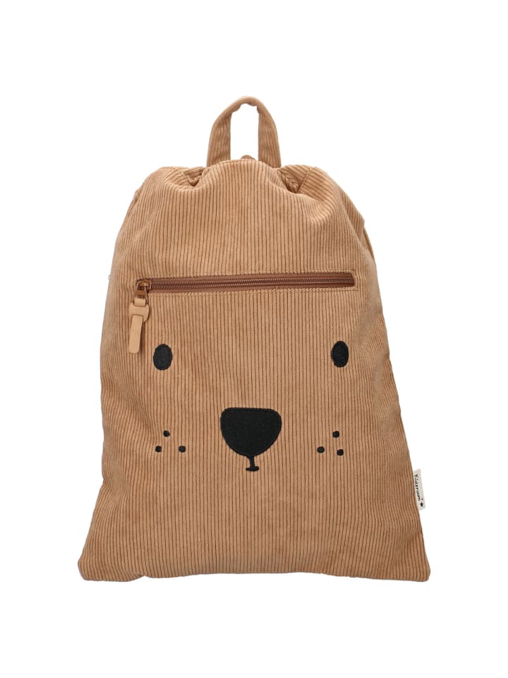 COFI 1453 Kidzroom Sportbeutel „Beary Excited“ – Cord-Turnbeutel in Braun günstig kaufen 32 cm