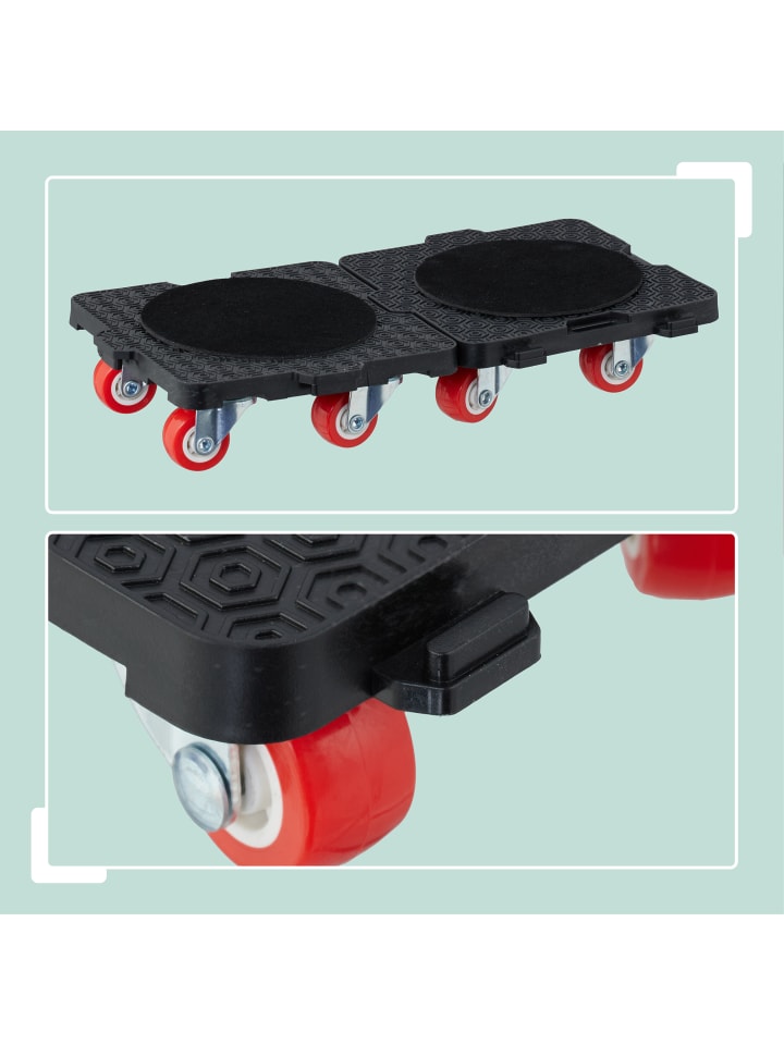 relaxdays Möbelheber und Möbelroller Set in Schwarz/ Rot günstig kaufen onesize