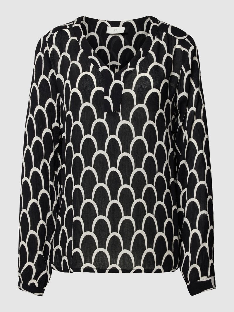 Bluse mit V-Ausschnitt Modell 'karina' in schwarz