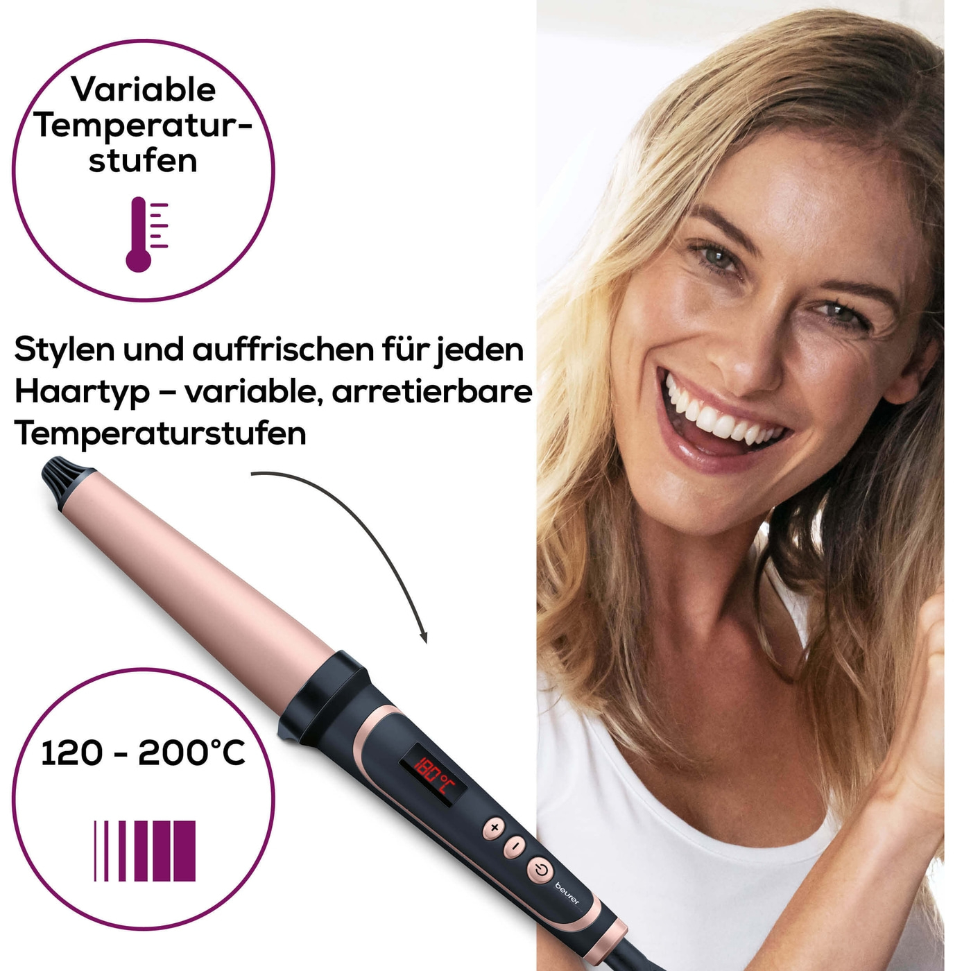 Beurer HT 62 Lockenstab-Locken wie vom Profi