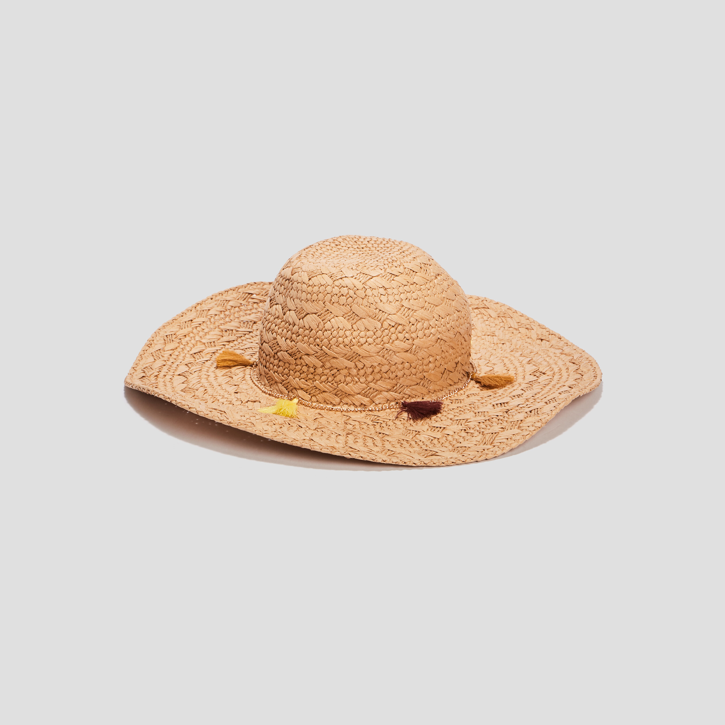 Chapeau tressé à pampilles beige femme | La Halle