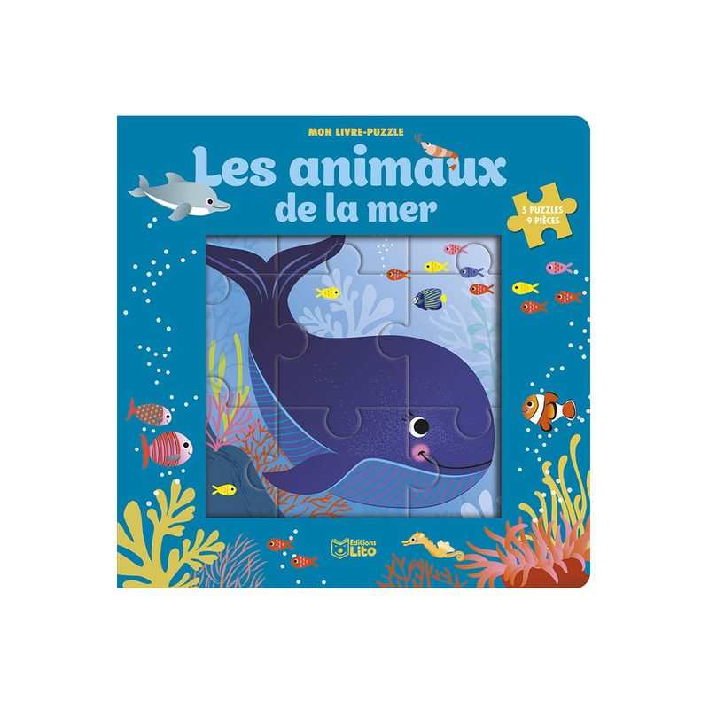 Livre Les animaux de la mer Mon livre puzzle 9 pièces - Lito