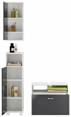 Schildmeyer Badmöbel-Set Colli, (Set, 3-St), aus Hochschrank, Waschbeckenunterschrank und Hängeschrank