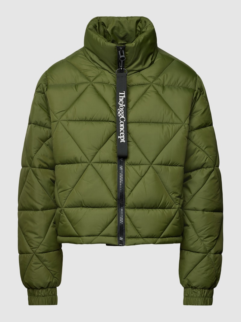 Steppjacke mit Stehkragen Modell 'CARLA' in olivgrün