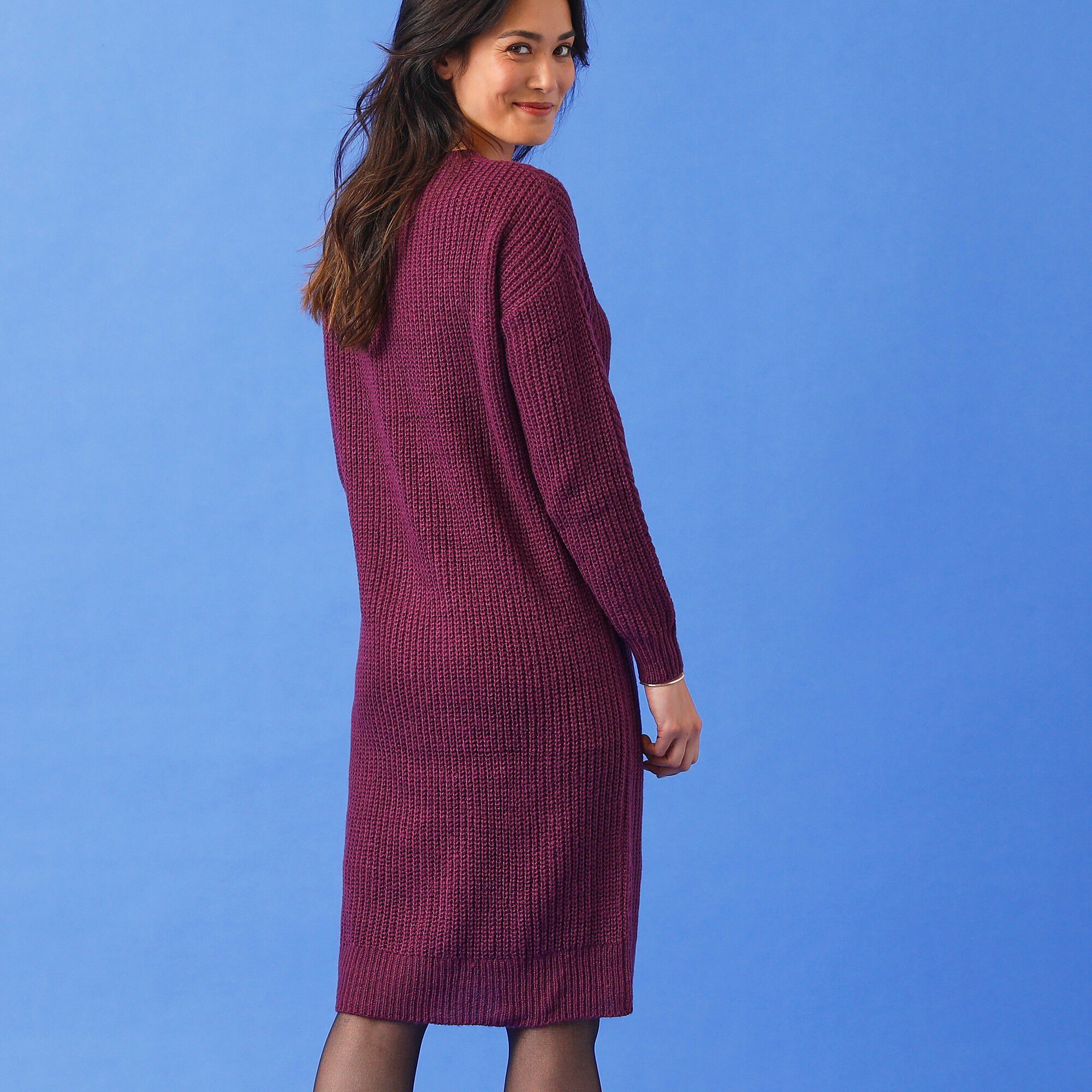 Robe pull maille torsadée
