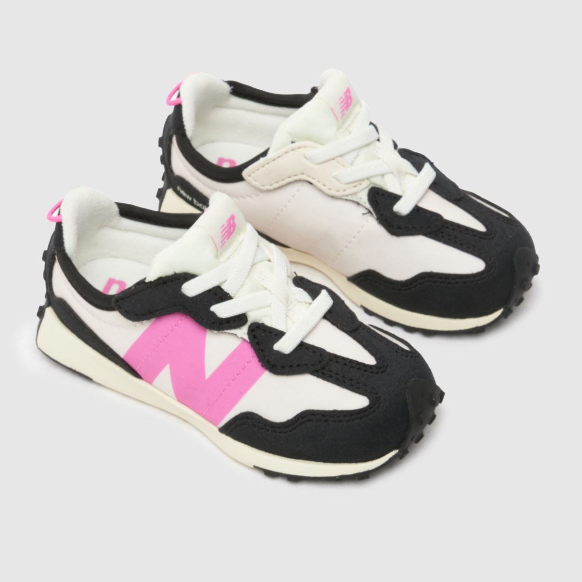 New Balance svarta och rosa 327 flickor småbarnsskor