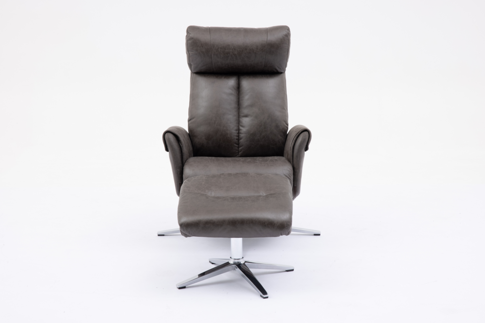 Happy Home Happy Home elektrisch verstellbarer Relaxsessel mit Hocker HWP51-GRA grau