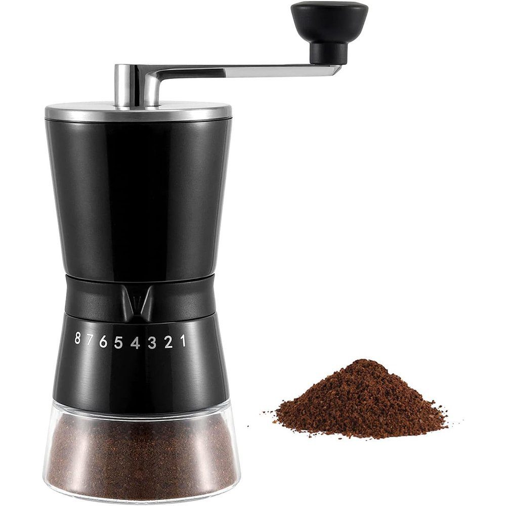 Zimtky Kaffeemühle Manuelle Kaffeemühle Handkaffeemühle 8 Stufen einstellbare Grobheit