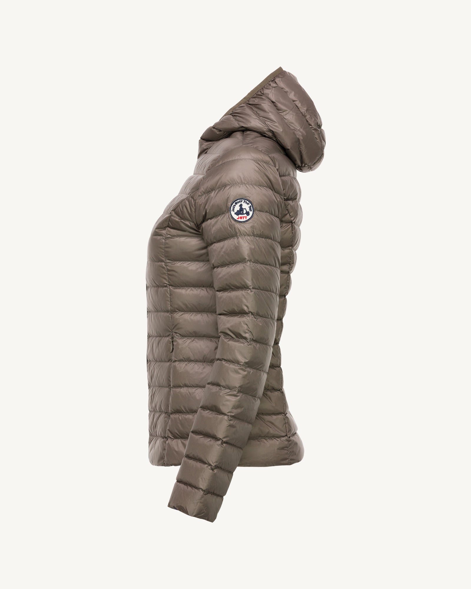 Doudoune légère à capuche Taupe Cloe