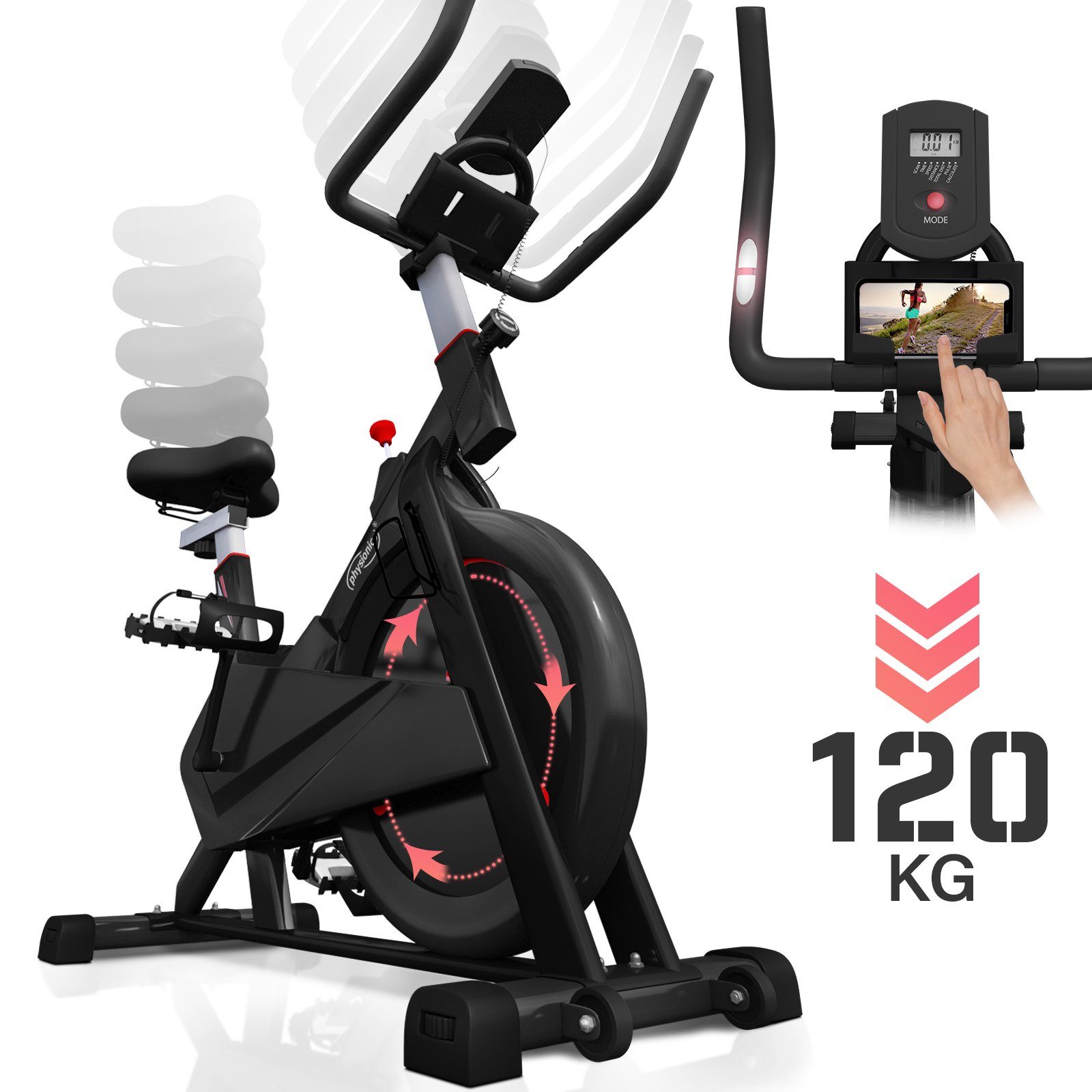 Physionics Heimtrainer Fahrrad Home Indoor Ergometer Cycling Trimmrad Speedbike