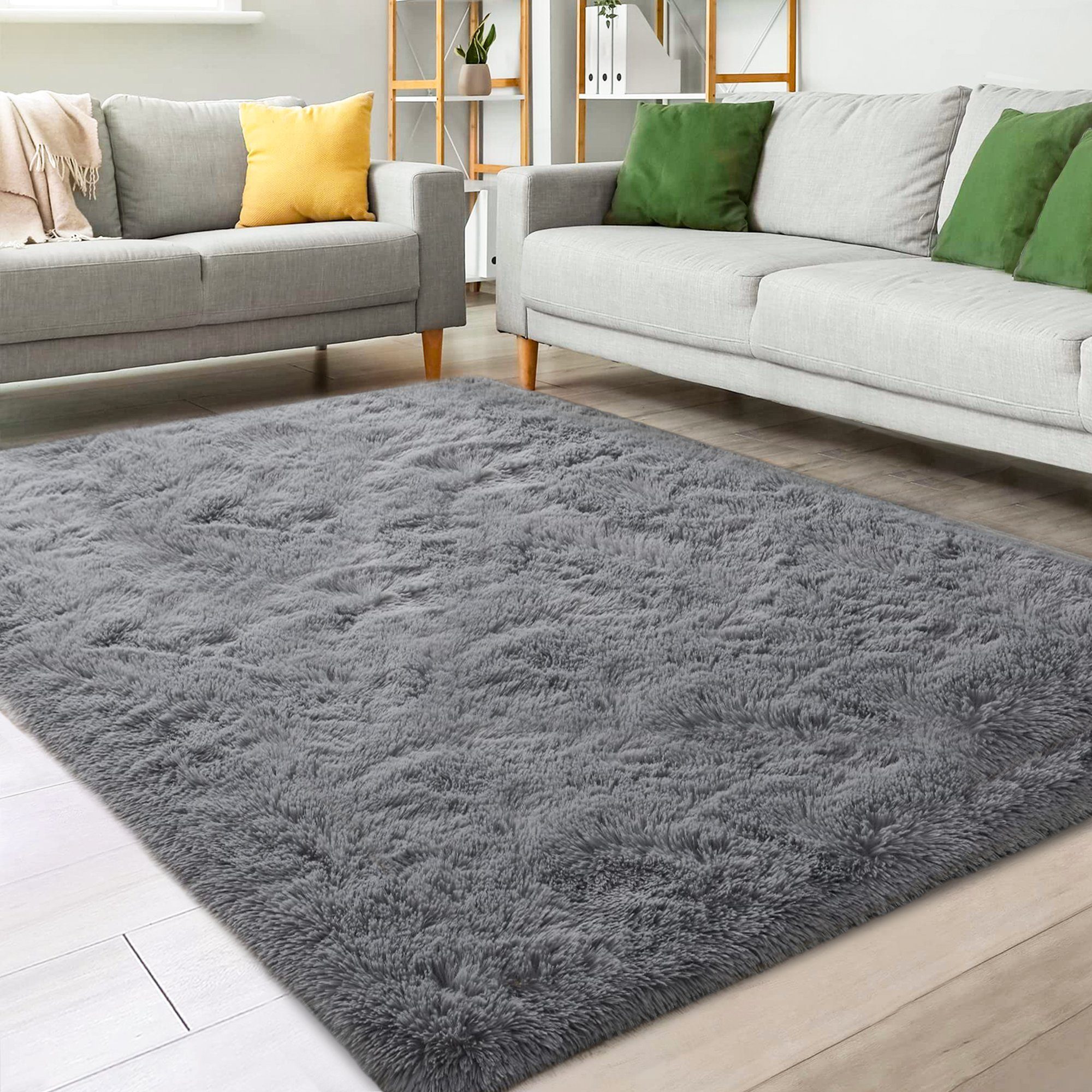 Hochflor-Teppich Flauschig dick, weich warm moderner Deko-Teppich, Shaggy home Teppich, NEFOSO, rechteckig, Höhe: 43 mm, waschbarer Teppich, Wohnzimmer, Schlafzimmer, Kinderzimmer, 304,8x243,8 cm