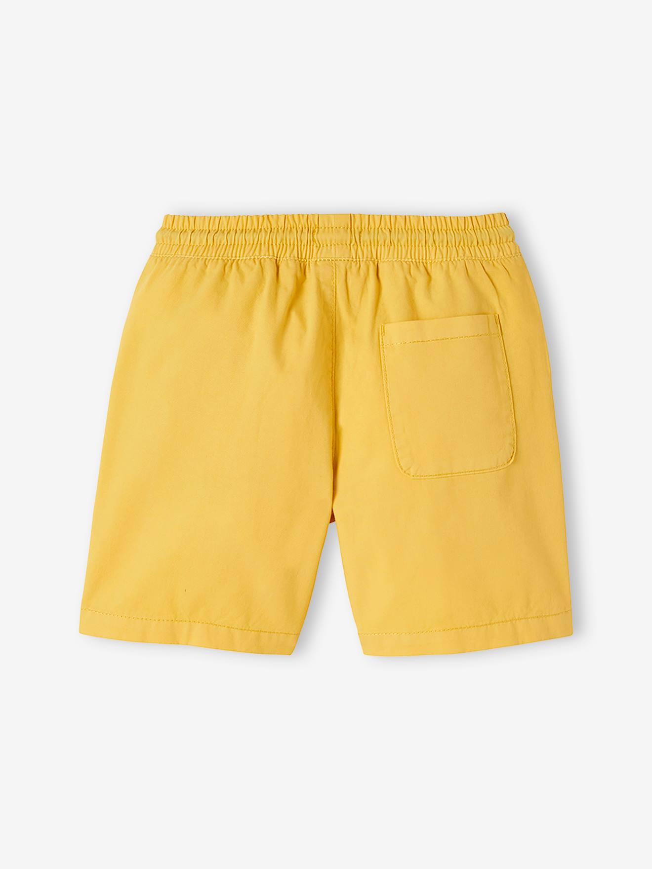 Ensemble tee-shirt motif Hawaï et short en toile garçon jaune moutarde