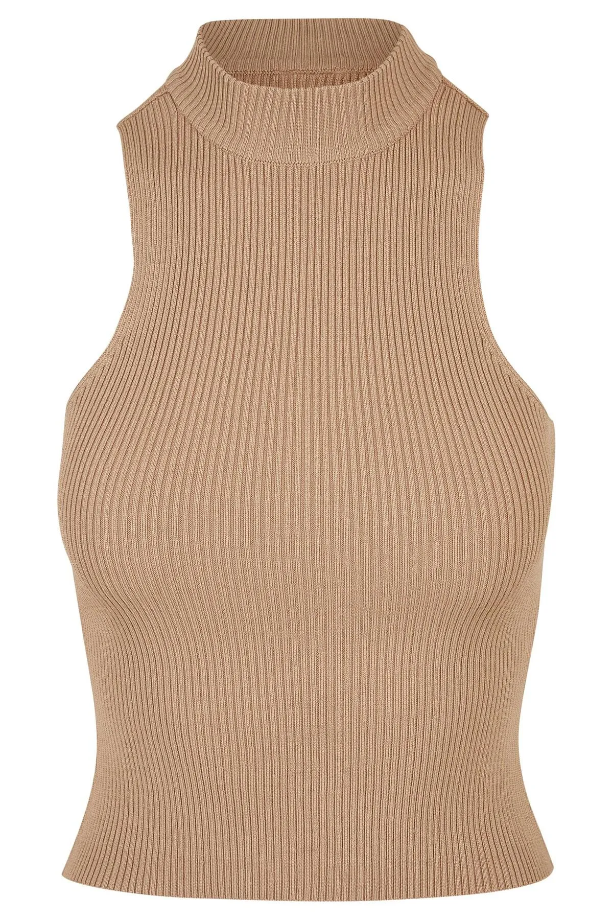 Urban Classics  Damen Kurzes Rippstrick-Rollkragenoberteil für Damen